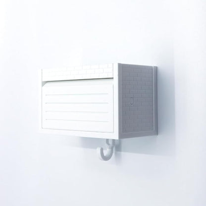 Wall-Mounted Car Display Key Holder, Decorative Garage Model Design, Multiple Colors（No Car） (Brick-White(No Car)