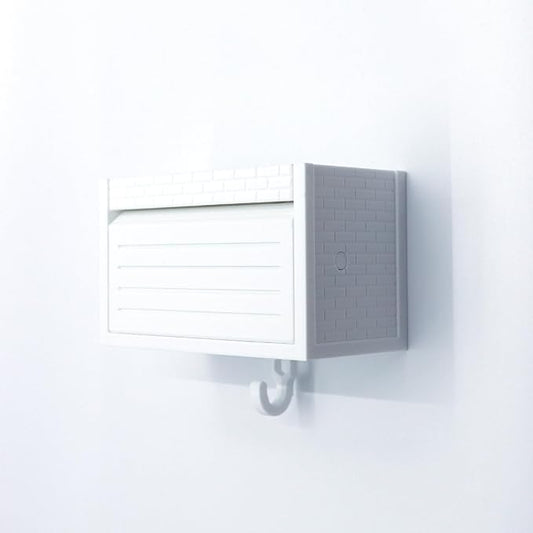 Wall-Mounted Car Display Key Holder, Decorative Garage Model Design, Multiple Colors（No Car） (Brick-White(No Car)