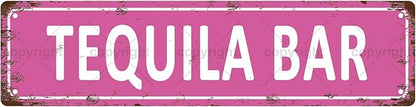 Tequila Bar Vintage Metal Tin Sign, Street Sign, Home Decor, Room Decor, Wall Decor, Bathroom Decor, Bar Decor, Cafe Decor, Garage Decor, 16 x 4 Inch
