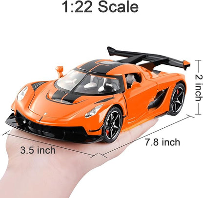 Toy Cars Model Jesko 1/22 Diecast Metal Sports Toy Cars for Boys, Alloy Collectible Model Car with Sound and Lights, Race Model Car for Kids