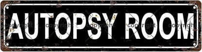AUTOPSY ROOM Space Vintage Metal Tin Sign, Street Sign, Home Decor, Room Decor, Wall Decor, Bathroom Decor, Bar Decor, Cafe Decor, Garage Decor, 16 x 4 Inch