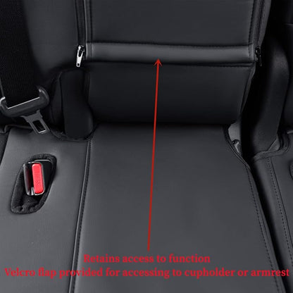 coverdream Camry Seat Covers Custom Fit for 2012-2017 Toyota Camry L, LE,XLE,Full Coverage Waterproof Leatherette Car Seat Protector (Full Set,Black/Red)