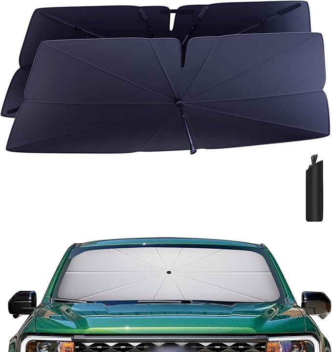 Windshield Sun Shade Umbrella: for Ford-Maverick-2022-2024 2025-4-Layers Front Custom Ford Maverick Hybrid XL XLT Car Window Shades - Double Thickened Foldable Maverick Sunshades Block UV Keep Cool