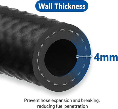LokoCar Rubber Fuel Hose Line Push Lock 5/8" ID SAE 30R7 NBR 10ft 300PSI Black