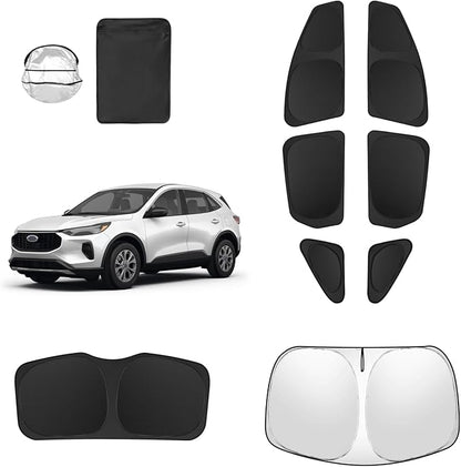 8pcs Car Window Shades for 2013-2019 Ford Escape Accessories,Windshield Side Rear Full Sunshade,Sun Visor UV Blocking, Privacy Protection and Blackout for Camping Outdoor