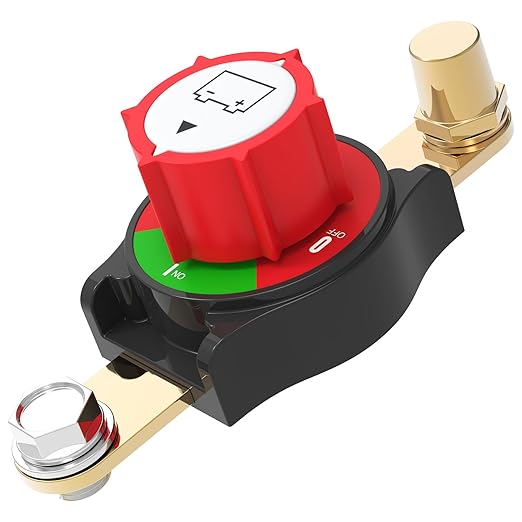 Battery Disconnect Switch, Hilictokt Top Post to Side Post Battery Switch 275A 12-48V Heavy-Duty Battery Disconnect Switch Battery Cut Off Switch for Car Vehicle RV and Boat (On/Off)