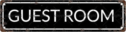 GUEST ROOM Vintage Metal Tin Sign, Street Sign, Home Decor, Room Decor, Wall Decor, Bathroom Decor, Bar Decor, Cafe Decor, Garage Decor, 16 x 4 Inch