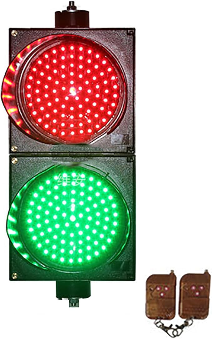 WilkSxyc Red/Green Traffic Stop Light, LED Traffic Light Lamp with Remote Control, 200mm/300mm Diameter Lens, Dock Bay Indicator Warning Light, Industrial LED Traffic Stop Light ( Color : 300mm/12in ,