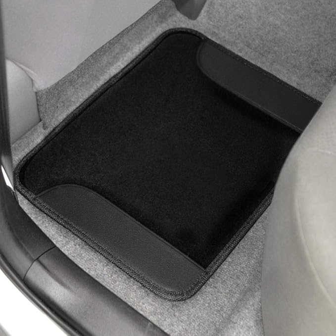 BDK carXS Fresh Two-Tone Carpet Floor Mats, Tribal Tattoo Design with Vinyl Trim for Car Sedan Truck SUV, Front & Rear Set of 4, Black