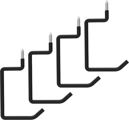 unp POETISKE Screw in Ladder Bike Hooks Ceiling Hanger Wall Mounted Bicycle Chair Garage Organization Heavy Duty Vinyl Coated 4Pack
