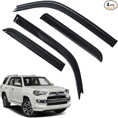 Rain Guards for 4Runner 2010-2022, Tape-on Side Window Deflectors for 4Runner, Window Visors for Toyota Cars, for Toyota Car Accessories, 4 pcs