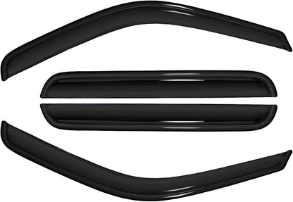 4pc Sun Rain Guards Window Visor Wind Deflector Compatible with Ford Excursion 2003-2005 Smoke 94438