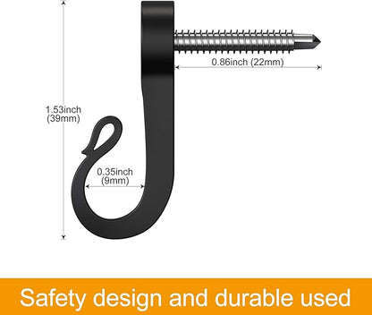 28-Pack Q-Hanger Hook for Indoor and Outdoor Christmas Lights, Garage, New Year Party - Home String Light Hangers With Screw