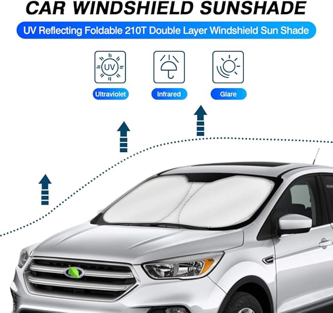 KUST Windshield Sun Shade for 2013 2014 2015 2016 2017 2018 2019 Ford Escape Sunshade Foldable Window Sun Visor Protector Blocks UV Rays Keep Your Car Cooler