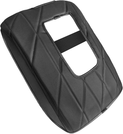 Muslogy Center Console Armrest Cover Compatible with Toyota Tundra 2014-2021 Comfort Armrest Pad Arm Rest Cushion Vegan Leather Protector Regular Thick(Bucket Seat ONLY)