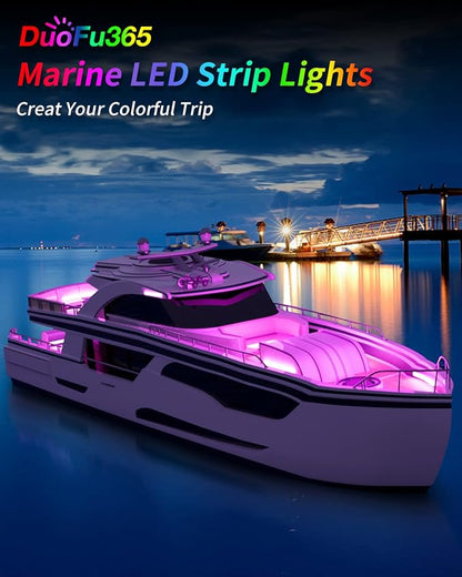 Pink Led Strip Lights,12V Interior Light Strip IP68 Waterproof Cuttable for Car Motorcycles Boat Golf Cart Truck Cargo Home Decoration with Strong Nano Tape 12inch(Pack of 4)