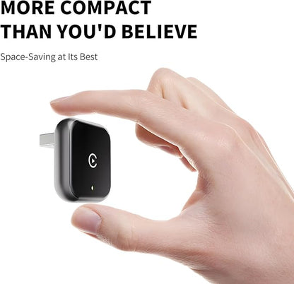 Wireless CarPlay Adapter for iPhone - Upgraded Mini Design, USB/USB-C Plug & Play Converts Wired Connection - Compatible with iOS 10+ & Factory CarPlay Cars