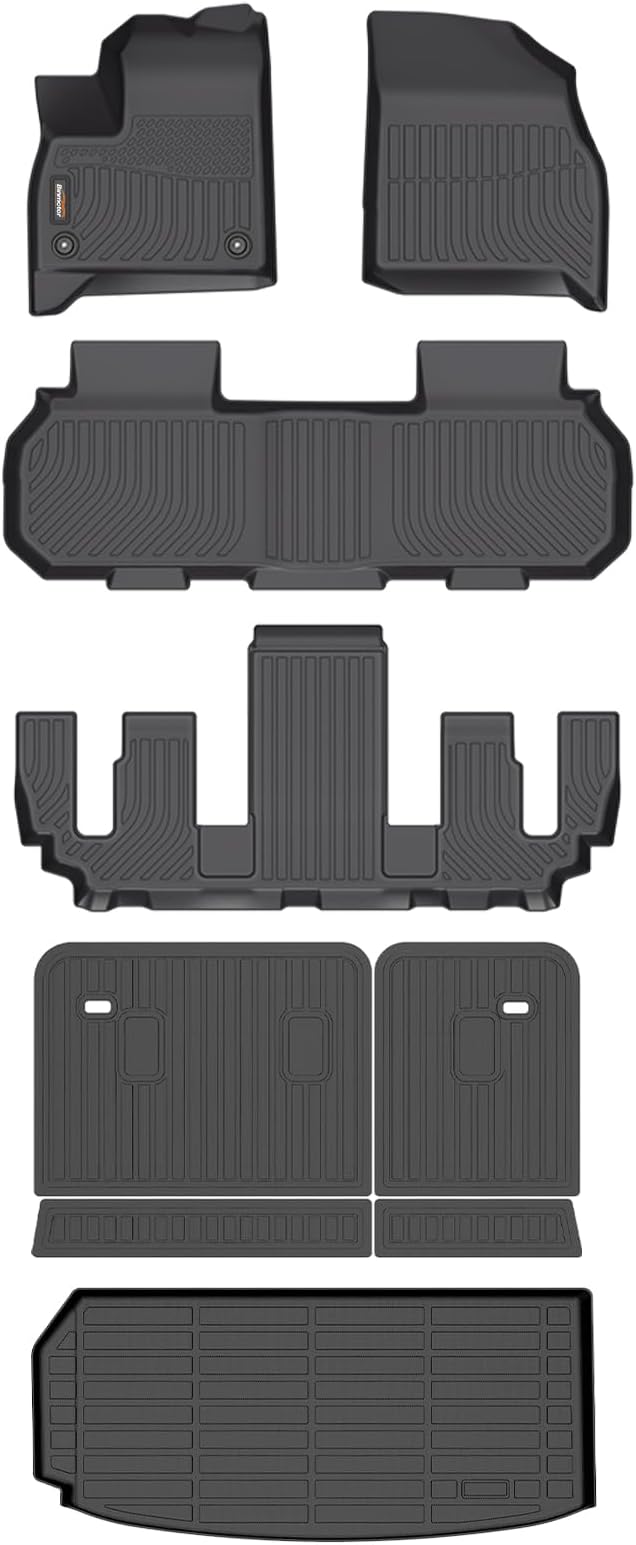 Binmotor-Floor Mats & Cargo Liner Set for Buick Enclave 2025丨for GMC Acadia & Acadia Denali 2024-2025(Only Buick Seat-7 Seats) 丨 for Chevy Traverse 2024-2025(Only Buick Seat-7 Seats)