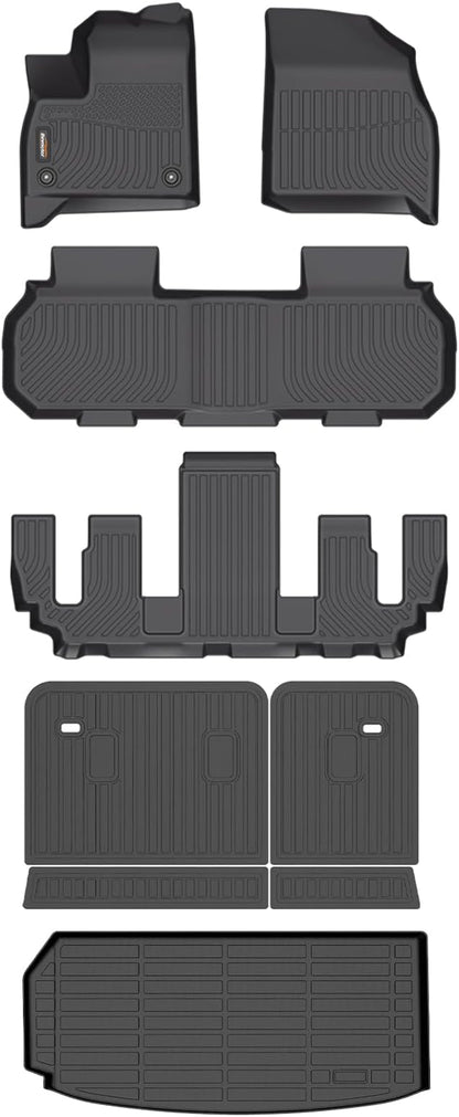Binmotor-Floor Mats & Cargo Liner Set for Buick Enclave 2025丨for GMC Acadia & Acadia Denali 2024-2025(Only Buick Seat-7 Seats) 丨 for Chevy Traverse 2024-2025(Only Buick Seat-7 Seats)