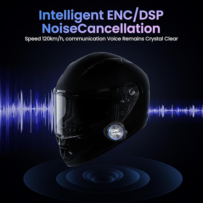 Y3 Helmet Bluetooth Headset (More Suitable for Couples), Auto Answer Phone, Intercom, Music, Intercom, Active Noise Cancellation, Waterproof (1 Pack)
