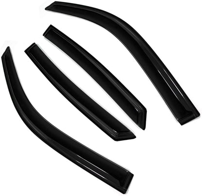 4pc Sun Rain Guards Window Visor Wind Deflector Compatible with Toyota Prius XW20 06-09 Dark Smoke 94963