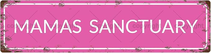 MAMAS SANCTUARY Space Vintage Metal Tin Street Sign Bar Cafe Garage Cave Home Room Wall Bathroom Farmhouse Garden Porch Patio Decor, 16 x 4 Inch