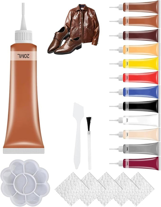 Advanced Leather Repair Gel, 2025 New Leather Repair Coloured Cream Gel, Upgrade Professional Leather Repair Kit for Car Seat Vinyl Repair Kit, Multifunctional Couch and Jacket Repair Kit (Coffee)