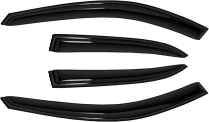 4pc Sun Rain Guards Window Visor Wind Deflector Compatible with Chevy Malibu 2013-2015 Smoke,No Maxx Hatchback Model 94362