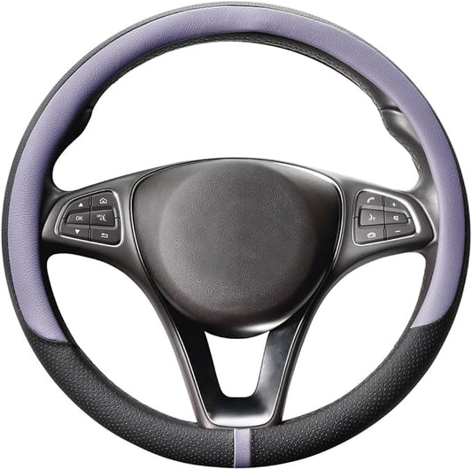 COFIT Breathable Car Steering Wheel Cover 16 inch Auto Universal Leather Wrap Non-Slip Steeringwheel Protector Automotive Interior Accessories, Purple (Suit for 15.5-16 inch)