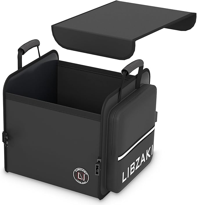 LIBZAKI Car Trunk Storage Organizer, Collapsible Trunk Storage Box for Car Truck SUV-Black