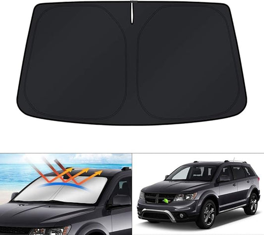 KUST Windshield Sun Shade for Dodge Journey 2009-2020 Sunshade Window Sun Visor Protector Foldable Blocks UV Rays Keep Your Car Cooler