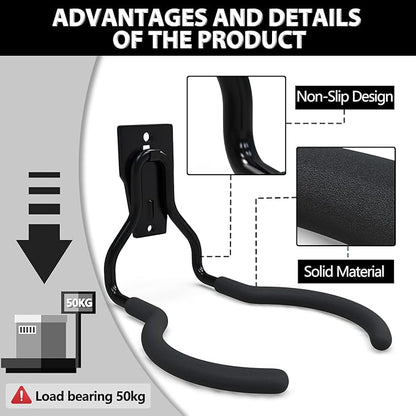 3-H Weed Eater Hanger 4 Pack,1 Garden Hose Holder,1 Extension Strap,Utility Weedeater Rack,Tool Hangers for Organizing and Hanging Weed Wacker,Leaf Blower,String Trimmer in Garden