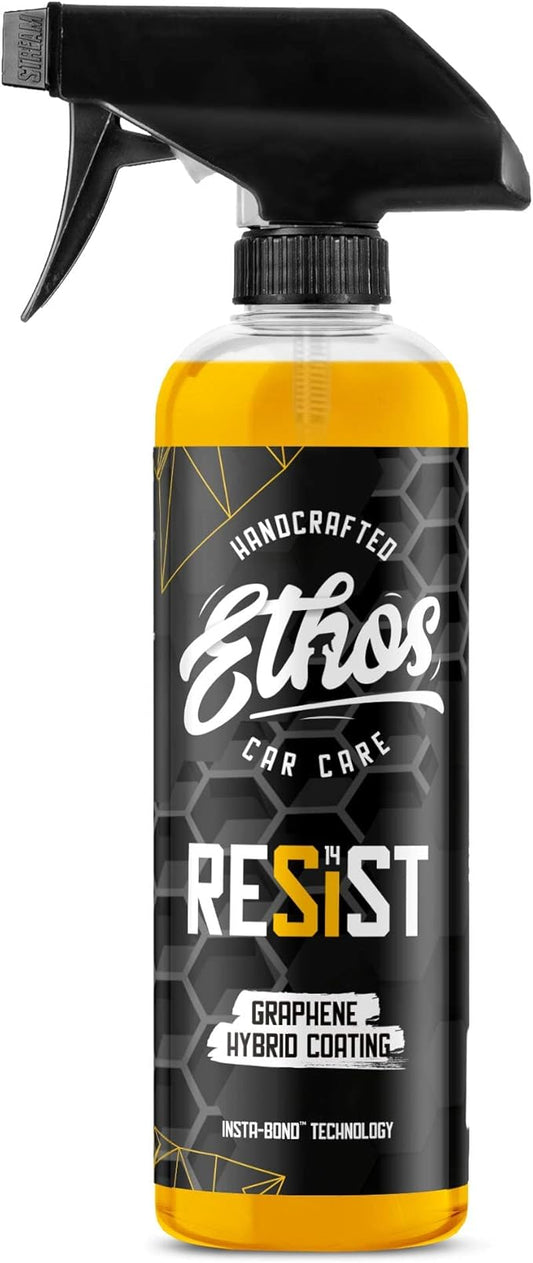 RESIST Graphene Spray Coating - UV Ceramic Coating for Cars - 2-in-1 Hybrid Formula Ceramic Spray Coating for Cars for Incredibly Slick, Glossy Finish - Graphene Ceramic Coating Protection for Car