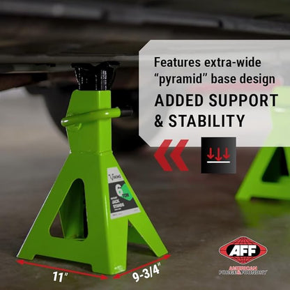 AFF Viking 6 Ton Jack Stand Set - Heavy Duty Ratchet Style Jack Stands - Pair