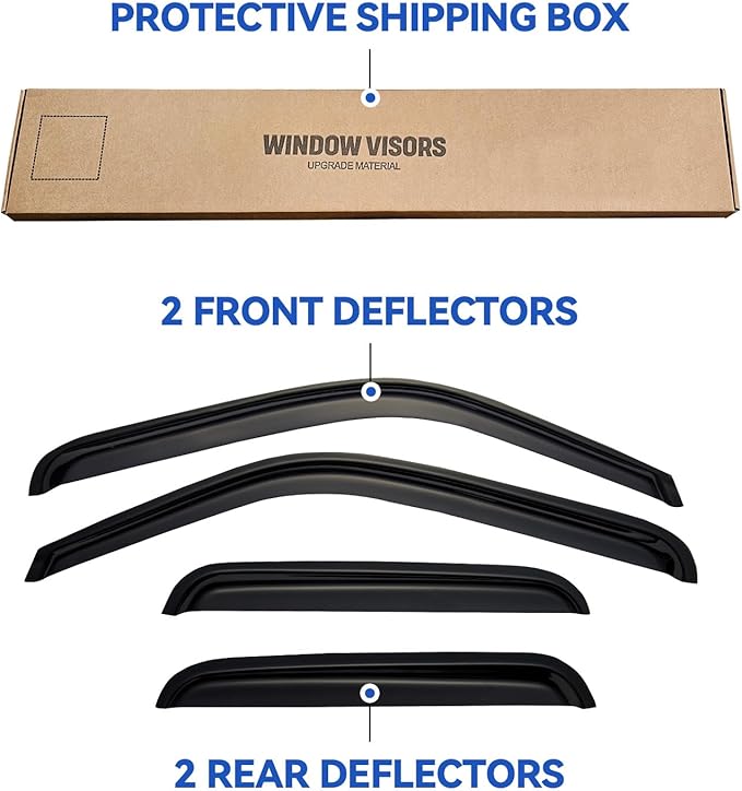 Window Visors Rain Guards for 1999-2006 Chevy Silverado/GMC Sierra 1500/2500/ 3500/ 2500HD, Window Vent Wind Deflectors Visors Shades for 2007 Silverado/Sierra Classic Model - Extended Cab