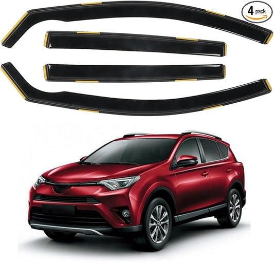 4 PCS in-Channel Window Rain Guards Fit for 2013-2018 Toyota RAV4, Smoke Tinted Vent Window Visors, Side Window Deflectors, Sun Visors Vent Shade, 2013 2014 2015 2016 2017 2018