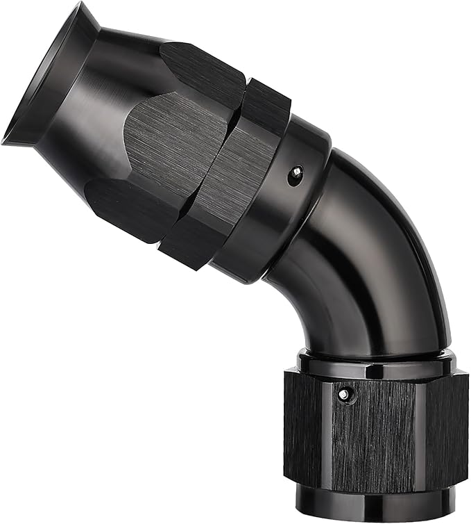 EVIL ENERGY 8AN 60 Degree PTFE One Piece Full Flow End Hose Fitting Aluminum Black