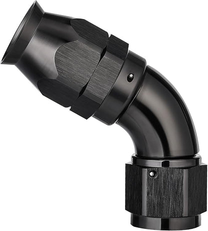 EVIL ENERGY 8AN 60 Degree PTFE One Piece Full Flow End Hose Fitting Aluminum Black