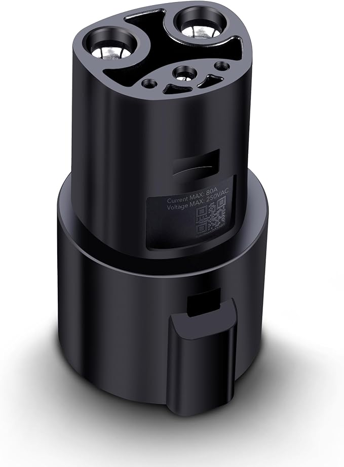 Lectron J1772 to Tesla Adapter 80 Amp (250V) - EV Charging Adapter Compatible with Tesla Model S/3/X/Y/Cybertruck and All Electric Vehicles in The NACS Alliance (Black)