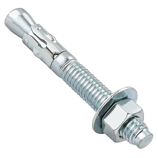 1/2x9 10Pcs Inch Standard Fasteners for Heavy-Duty Zinc Wedge Anchors for Cement and Concrete