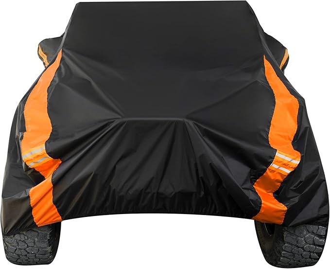 Avecrew for Jeep Wrangler Cover Waterproof 2 Door, All Weather for Jeep Rain Cover for Automobiles, Outdoor Full Exterior for Jeep Covers Fits JK JL TJ YJ CJ