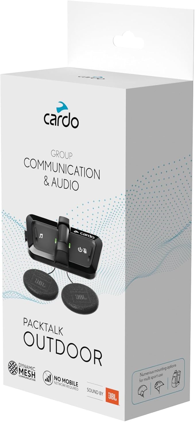 Cardo PACKTALK Outdoor Helmet Communication System, Great for Ski, Snowboard and Cycling (Black, Single Pack)