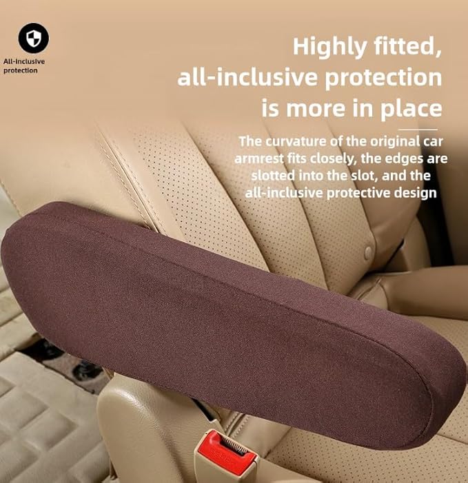 Automotive Black Cloth Fabric Armrest Covers for Cars Trucks SUVs and Vans Universal Fit 4 PCS(Black)