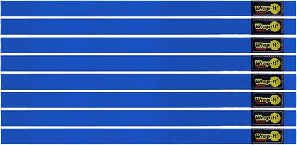 Quick-Straps by Wrap-It Storage - 18" (8-Pack) Blue - Hook and Loop Hose and Cable Organizers