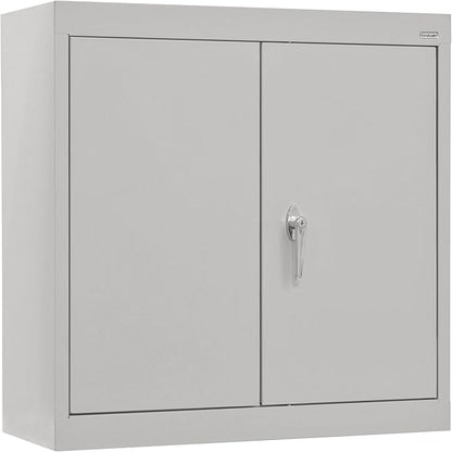Sandusky Lee WA11301226-05 Wall-Mount Metal Storage Cabinet with Adjustable Shelf, Locking Handle, 200lb Capacity, 12" Depth x 30" Width x 26" Height, Dove Gray