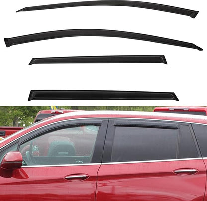 4pcs Front+Rear Smoke Tint Sun/Rain Guard Outside Mount Tape-On Vent Window Visors Compatible with 16-20 Envision
