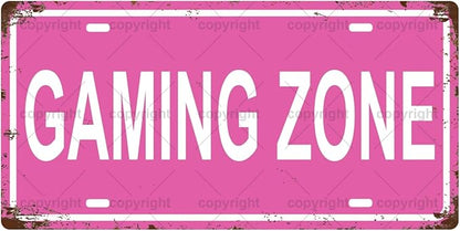 GAMING ZONE Space Vintage Metal Tin Sign, License Plate, Home Decor, Room Decor, Wall Decor, Bathroom Decor, Bar Decor, Cafe Decor, Garage Decor, 12 x 6 Inch