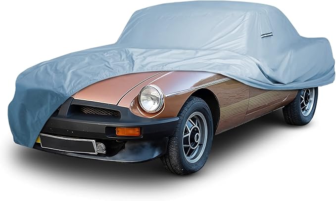 iCarCover Custom Car Cover for 1962-1981 MG MGB Roadster, Waterproof All-Weather Rain Snow UV Sun Protector Full Exterior Weatherproof Indoor Outdoor Car Cover with Strap