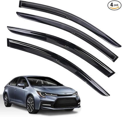 Rain Guards for Toyota Corolla Sedan 2019-2023, Tape-on Side Window Deflectors for Toyota Corolla Sedan, Window Visors for Toyota Cars, for Toyota Car Accessories, 4 pcs