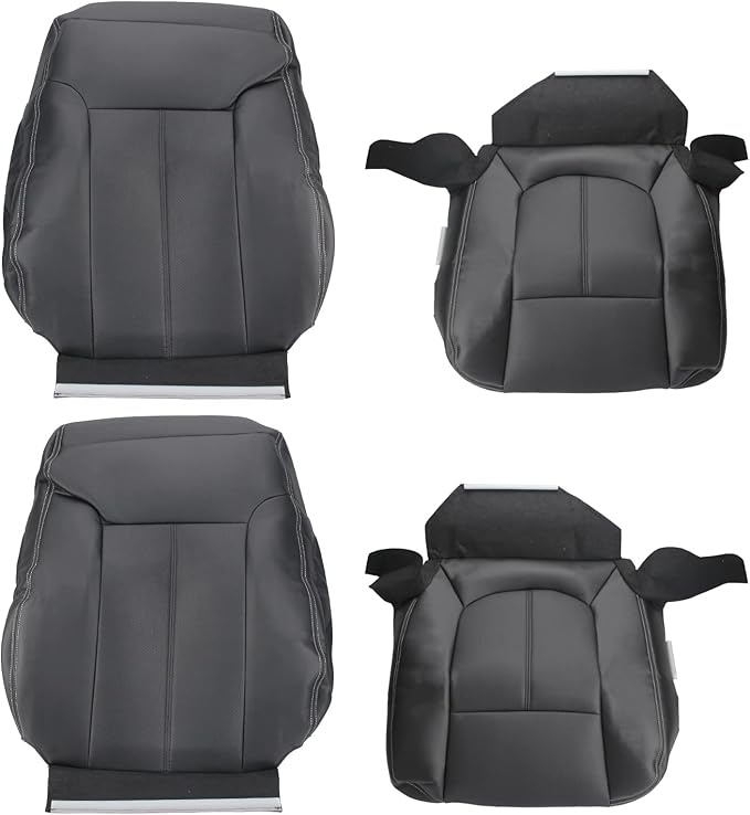 AUTOKAY Car Seat Covers for Ford Ford F250 F350 F450 F550 11-16, 4 Pcs Waterproof Faux Leatherette Cushion Cover Front Bottom & Top Back Synthetic Leather Seat Cover Black